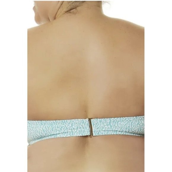 Time and Tru Women's Size Small (4-6)  Bikini Top, O-Ring Halter Turquoise - Picture 5 of 7
